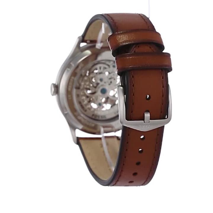 Fossil Forrester Automatic Skeleton Grey Dial Brown Leather Strap Watch for Men - ME3178 Buy Now By Fossil