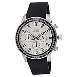 Guess Fuel Multifunction White Dial Black Rubber Strap Watch for Men - W0802G1 Buy Now By Guess