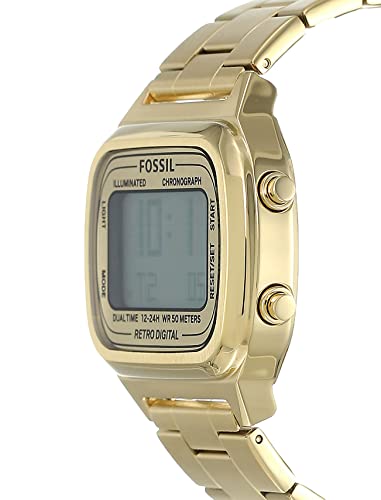 Fossil Retro Digital Gold Dial Gold Steel Strap Watch for Men - FS5843 Buy Now By Fossil