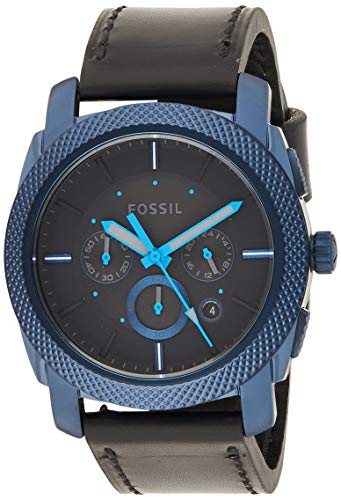 Fossil Machine Chronograph Black Dial Black Leather Strap Watch for Men - FS5361 Buy Now By Fossil