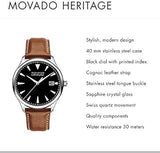 Movado Heritage Calendoplan Black Dial Brown Leather Strap Watch for Men - 3650001 Buy Now By Movado