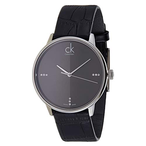 Calvin Klein Accent Black Dial Black Leather Strap Watch for Men - K2Y2X1CU Buy Now By Calvin Klein
