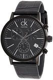 Calvin Klein Post Minimal Chronograph Black Dial Black Leather Strap Watch for Men - K7627401 Buy Now By Calvin Klein