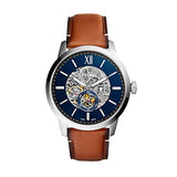 Fossil Townsman Automatic Skeleton Blue Dial Brown Leather Strap Watch for Men - ME3154 Buy Now By Fossil