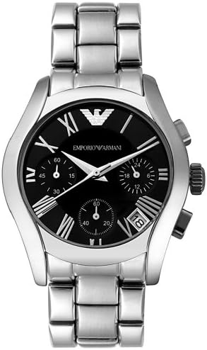 Emporio Armani Velente Chronograph Black Dial Silver Steel Strap Watch For Women - AR0674 Buy Now By Emporio Armani