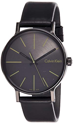 Calvin Klein Boost Black Dial Black Leather Strap Watch for Men - K7Y214CL Buy Now By Calvin Klein