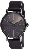 Calvin Klein Boost Black Dial Black Leather Strap Watch for Men - K7Y214CL Buy Now By Calvin Klein