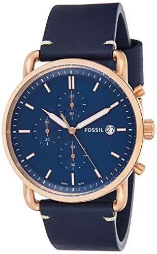 Fossil The Commuter Blue Dial Blue Leather Strap Watch for Men - FS5404 Buy Now By Fossil