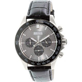 Hugo Boss Ikon Grey Dial Black Leather Strap Watch for Men - 1513177 Buy Now By Hugo Boss
