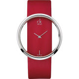 Calvin Klein Glam Transparent Dial Red Leather Strap Watch for Women - K9423144 Buy Now By Calvin Klein