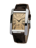Emporio Armani Classic Beige Dial Brown Leather Strap Watch For Men - AR0154 Buy Now By Emporio Armani