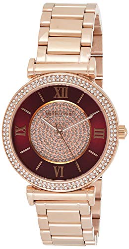 Michael Kors Caitlin Red Dial Rose Gold Stainless Steel Strap Watch for Women - MK3377 Buy Now By Michael Kors