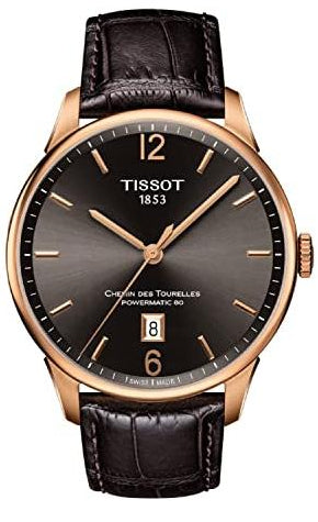 Tissot T Classic Chemin Des Tourelles Powermatic 80 Brown Dial Brown Leather Strap Watch for Men - T099.407.36.447.00 Buy Now By Tissot