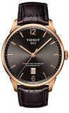 Tissot T Classic Chemin Des Tourelles Powermatic 80 Brown Dial Brown Leather Strap Watch for Men - T099.407.36.447.00