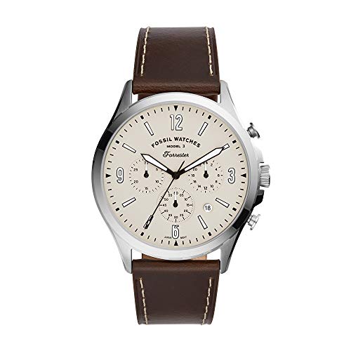 Fossil Forrester Chronograph White Dial Brown Leather Strap Watch for Men - FS5696 Buy Now By Fossil