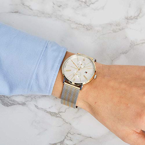 Tommy Hilfiger Jenna Quartz White Dial Two Tone Mesh Bracelet Watch for Women - 1782074 Buy Now By Tommy Hilfiger