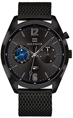 Tommy Hilfiger Deacon Analog Black Dial Black Mesh Bracelet Watch for Men - 1791547 Buy Now By Tommy Hilfiger