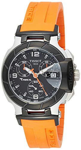 Tissot T Race Chronograph Black Dial Orange Rubber Strap Watch for Women - T048.217.27.057.00 Buy Now By Tissot