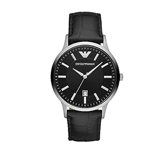 Emporio Armani Renato Analog Black Dial Black Leather Strap Watch For Men - AR11186 Buy Now By Emporio Armani