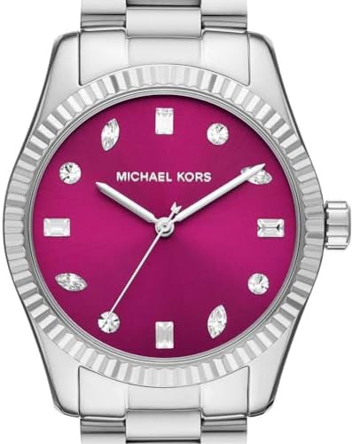 Michael Kors Lexington Three-Hand Pink Dial Silver Steel Strap Watch For Women - MK7443 Buy Now By Michael Kors