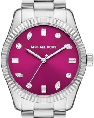 Michael Kors Lexington Three-Hand Pink Dial Silver Steel Strap Watch For Women - MK7443 Buy Now By Michael Kors