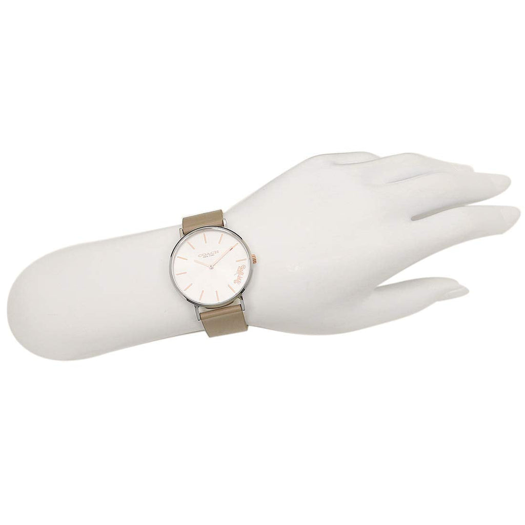 Coach Perry Silver Dial Light Brown Leather Strap Watch for Women - 14503119 Buy Now By Coach