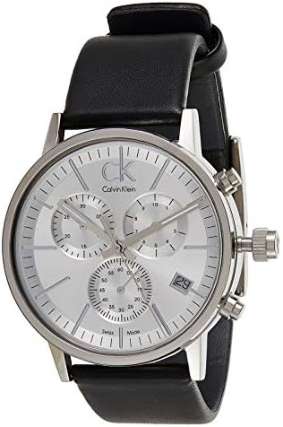 Calvin Klein Post Minimal White Dial Black Leather Strap Watch for Men - K7627120 Buy Now By Calvin Klein