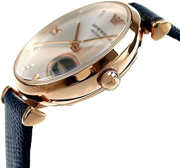 Emporio Armani Gianni T-Bar Analog Silver Dial Blue Leather Strap Watch For Women - AR60020 Buy Now By Emporio Armani
