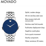 Movado Museum Classic Blue Dial Silver Steel Strap Watch for Men - 0607212 Buy Now By Movado