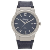 Salvatore Ferragamo F-80 Classic Blue Dial Blue Leather Strap Watch for Men - SFDT00719 Buy Now By Salvatore Ferragamo