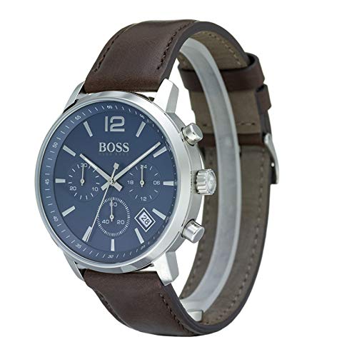 Hugo Boss Attitude Blue Dial Brown Leather Strap Watch for Men - 1513606 Buy Now By Hugo Boss