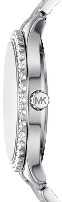 Michael Kors Layton Three Hand Pink Dial Silver Steel Strap Watch For Women - MK7298 Buy Now By Michael Kors
