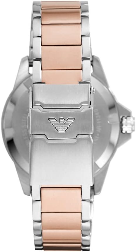 Emporio Armani Diver Quartz Brown Dial Two Tone Steel Strap Watch For Men - AR11340 Buy Now By Emporio Armani