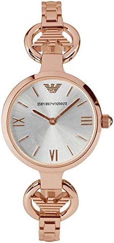 Emporio Armani Retro Quartz Silver Dial Rose Gold Steel Strap Watch For Women - AR1776 Buy Now By Emporio Armani