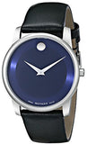 Movado Museum Blue Dial Black Leather Strap Watch For Women - 0606611 Buy Now By Movado