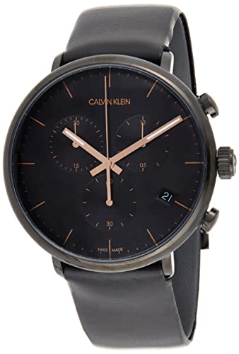 Calvin Klein High Noon Black Dial Black Leather Strap Watch for Men - K8M274CB Buy Now By Calvin Klein