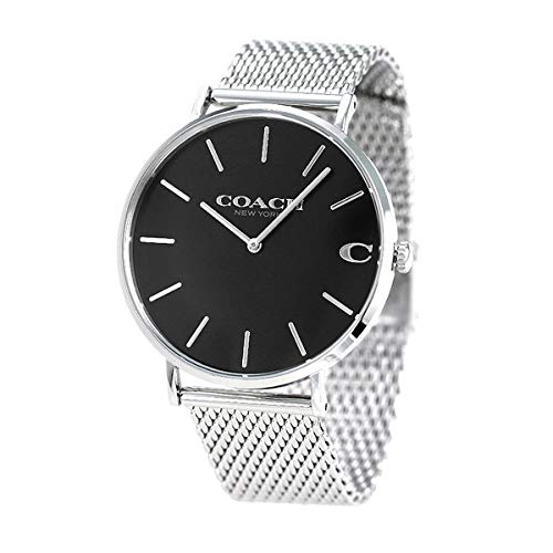 Coach Charles Black Dial Silver Mesh Bracelet Watch for Men - 14602144 Buy Now By Coach