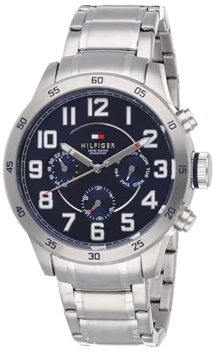 Tommy Hilfiger Trent Chronograph Blue Dial Silver Steel Strap Watch for Men - 1791053 Buy Now By Tommy Hilfiger