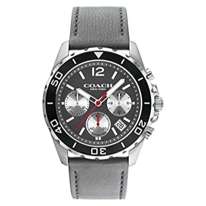 Coach Kent Grey Dial Grey Leather Strap Watch for Men - 14602561 Buy Now By Coach