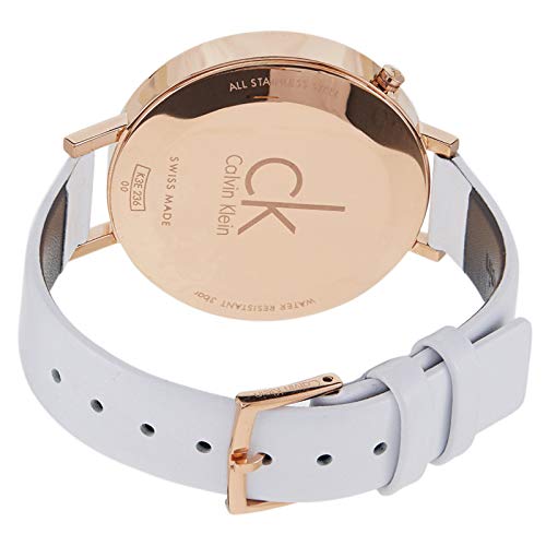 Calvin Klein Equal Silver Dial White Leather Strap Watch for Women - K3E236L6 Buy Now By Calvin Klein