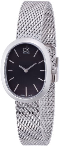 Calvin Klein Incentive Black Dial Silver Mesh Bracelet Watch for Women - K3P23121 Buy Now By Calvin Klein