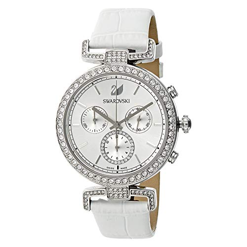Swarovski Era Journey Silver Dial White Leather Strap Watch for Women - 5295346 Buy Now By Swarovski