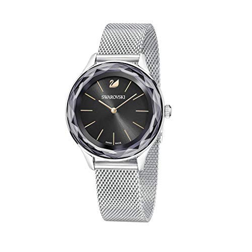 Swarovski Octea Nova Black Dial Silver Mesh Bracelet Watch for Women - 5430420 Buy Now By Swarovski
