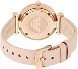 Emporio Armani Gianni T-Bar Quartz Rose Gold Dial Pink Leather Strap Watch For Women - AR11001 Buy Now By Emporio Armani