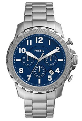 Fossil Bowman Chronograph Blue Dial Silver Steel Strap Watch for Men - FS5604 Buy Now By Fossil