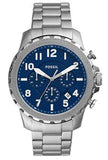 Fossil Bowman Chronograph Blue Dial Silver Steel Strap Watch for Men - FS5604 Buy Now By Fossil