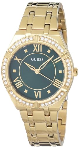 Guess Cosmo Diamonds Green Dial Gold Steel Strap Watch for Women - GW0033L8 Buy Now By Guess