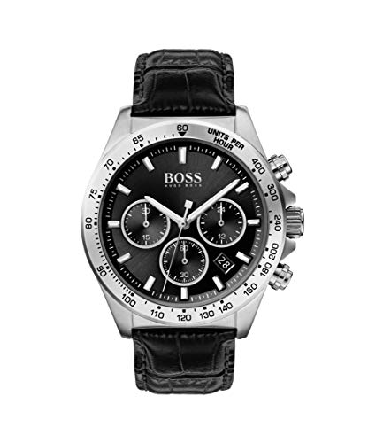 Hugo Boss Ikon Black Dial Black Leather Strap Watch for Men - 1513178 Buy Now By Hugo Boss