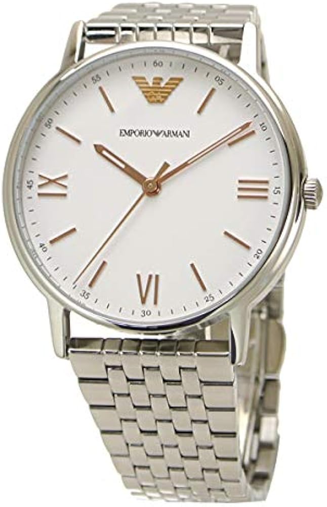 Emporio Armani Kappa Quartz White Dial Silver Steel Strap Watch For Men - AR80014 Buy Now By Emporio Armani