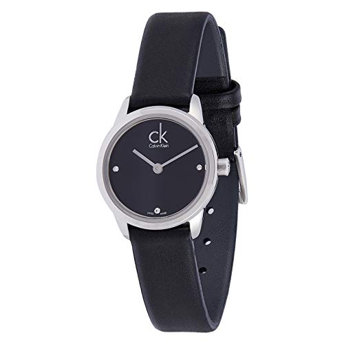 Calvin Klein Minimal Black Dial Black Leather Strap Watch for Women - K3M231C4 Buy Now By Calvin Klein